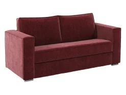 Sofá 3 lugares conversível abertura rápida tecido chenille bordeaux área de dormir 140cm - 14cm LORETO