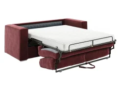 Sofá 3 lugares conversível abertura rápida tecido chenille bordeaux área de dormir 140cm - 14cm LORETO