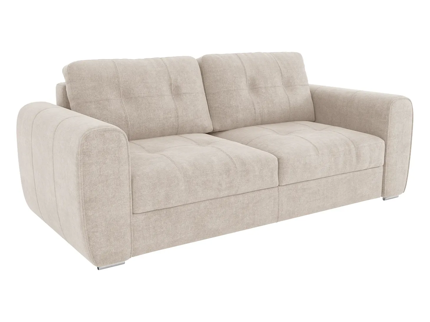 Sofá 4 lugares convertível abertura rápida tecido bege, cama 160 cm e colchão 14 cm BOLIPO