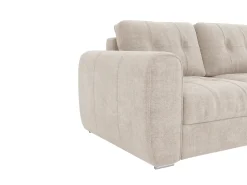 Sofá 4 lugares convertível abertura rápida tecido bege, cama 160 cm e colchão 14 cm BOLIPO