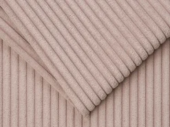 Sofá 3 lugares convertível abertura rápida veludo canelado cor-de-rosa 140cm e 14cm LORETO