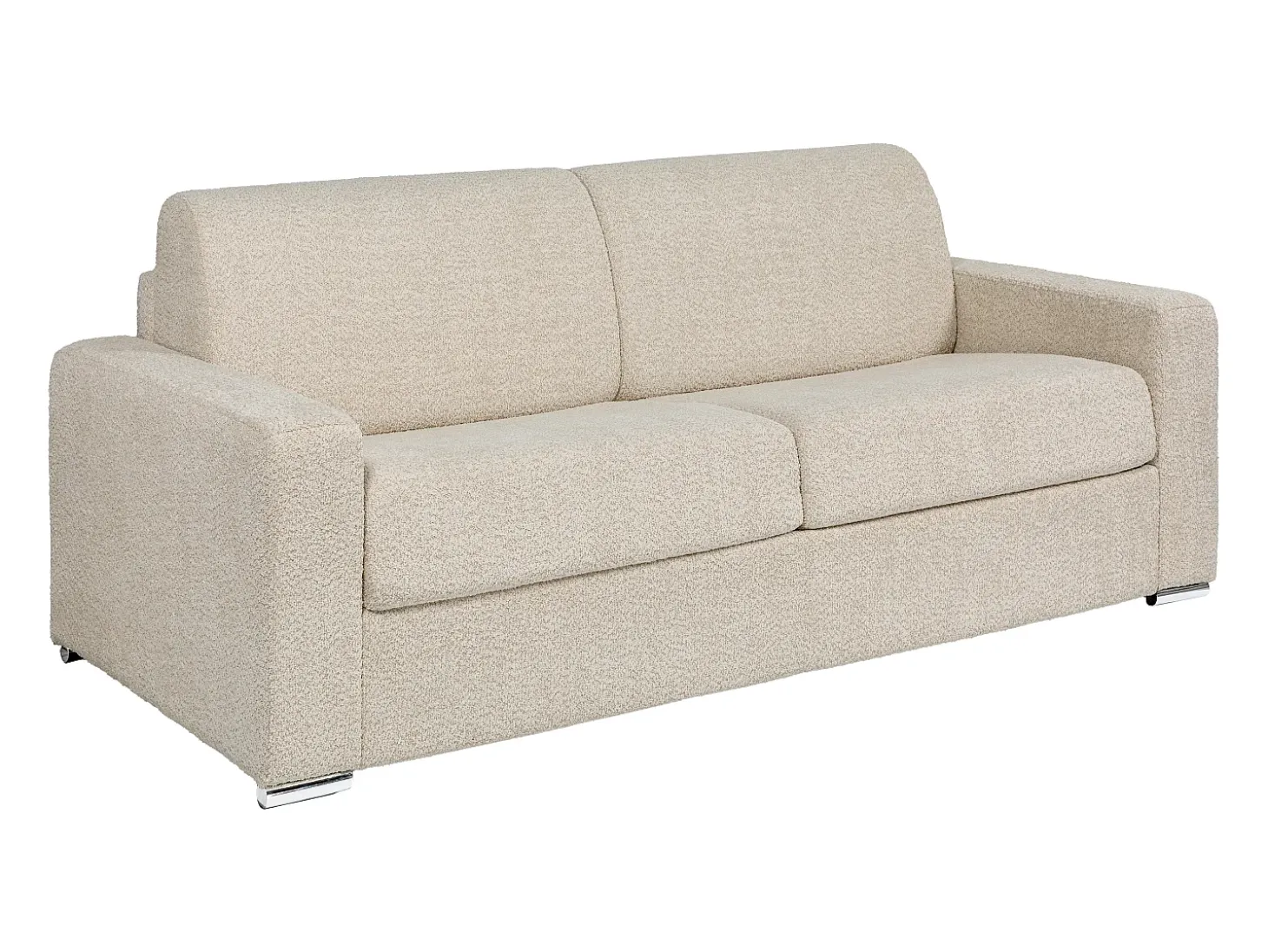 Sofá 4 lugares convertível abertura rápida tecido bouclé bege 160 cm e 22 cm CALITO