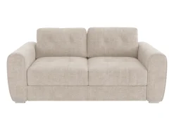 Sofá 3 lugares convertível abertura rápida tecido bege, cama 140 cm e colchão 22 cm BOLIPO