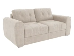 Sofá 3 lugares convertível abertura rápida tecido bege, cama 140 cm e colchão 22 cm BOLIPO