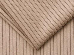 Sofá 3 lugares convertível abertura rápida veludo canelado taupe 140cm e 18cm LORETO
