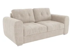 Sofá 3 lugares convertível abertura rápida tecido bege, cama 140 cm e colchão 14 cm BOLIPO