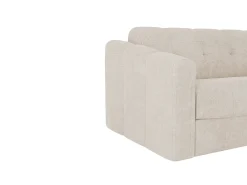 Sofá 3 lugares convertível abertura rápida tecido texturizado bege colchão 22 cm DARIELO
