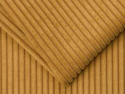 Sofá 3 lugares convertível abertura rápida veludo canelado amarelo mostarda 140cm e 18cm