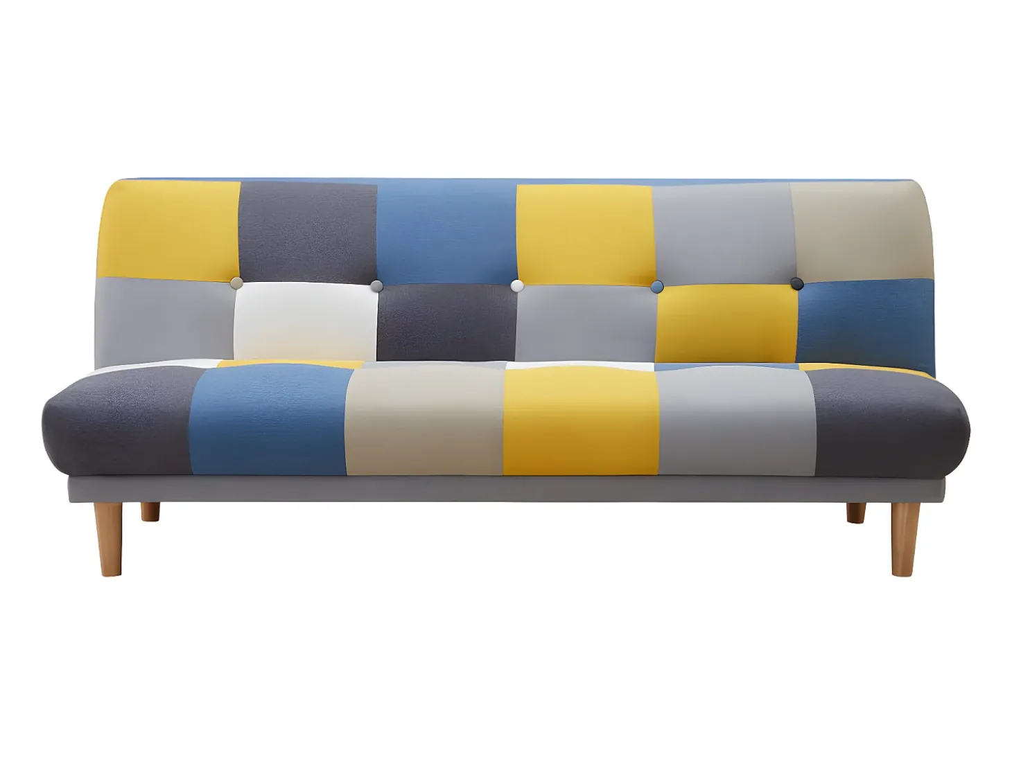 Sofá 3 lugares convertível clic-clac em tecido multicolor MARDAG