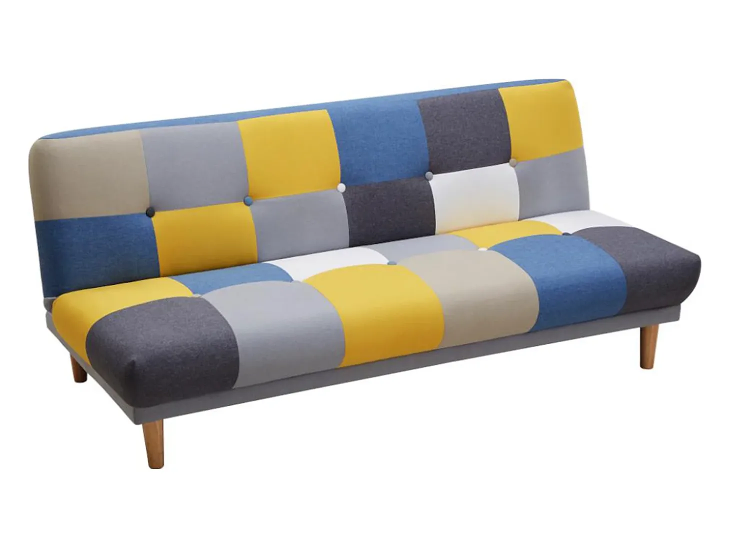 Sofá 3 lugares convertível clic-clac em tecido multicolor MARDAG
