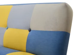 Sofá 3 lugares convertível clic-clac em tecido multicolor MARDAG