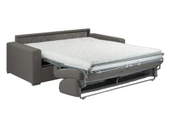Sofá 3 lugares convertível de abertura rápida em tecido antracite - Colchão de 14 cm - CALITO