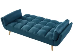 Sofá 3 lugares convertível em tecido LOELINE azul. Made for Design