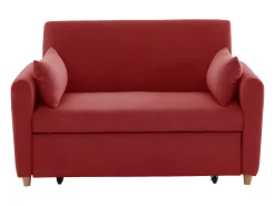 Sofá 2 lugares convertível gaveta em tecido vermelho AYLA