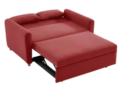 Sofá 2 lugares convertível gaveta em tecido vermelho AYLA