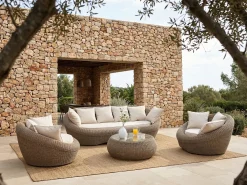 Sofá 3 lugares de jardim em resina entrançada - WHITEHEAVEN