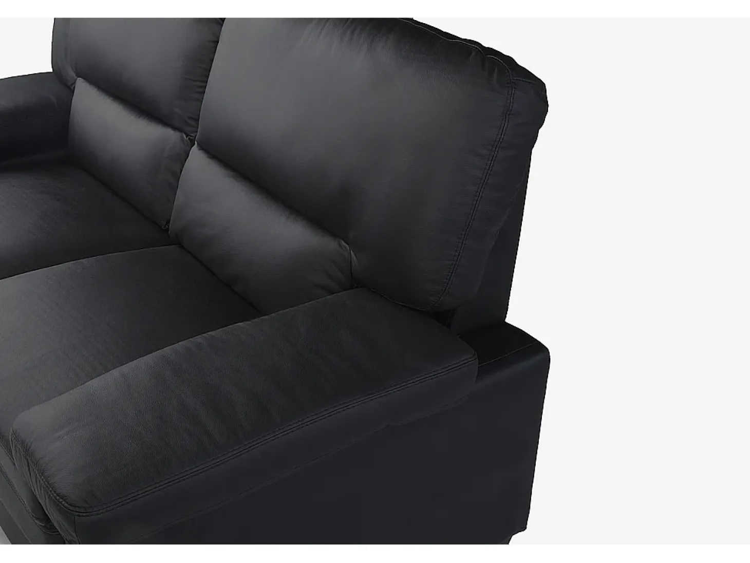 Sofá 2 lugares em pele de búfalo Preto estilo design - MIMAS