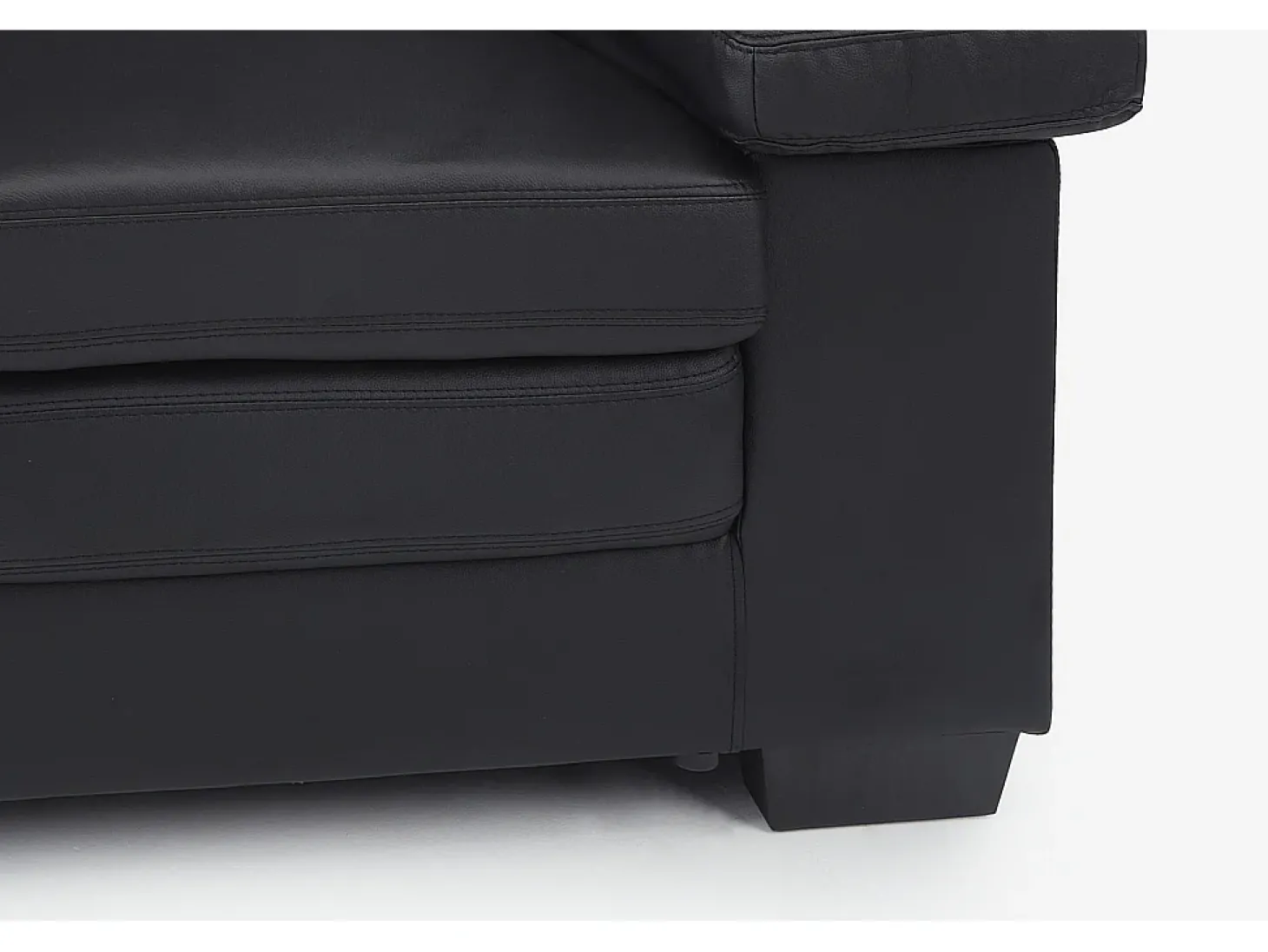 Sofá 2 lugares em pele de búfalo Preto estilo design - MIMAS