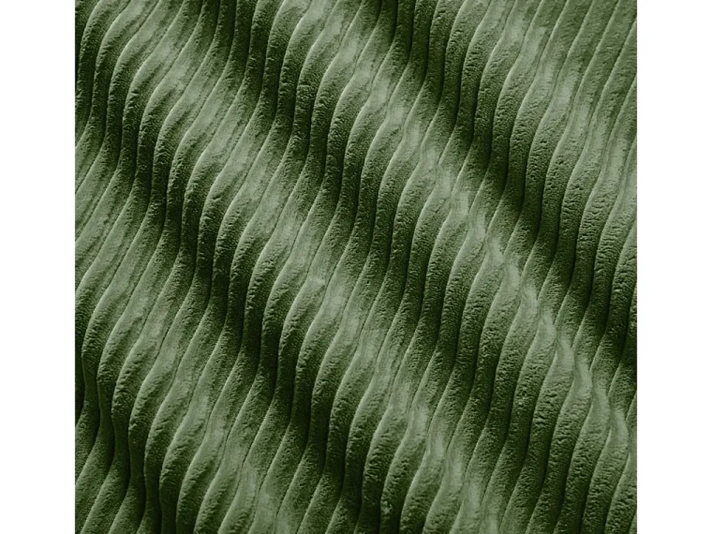 Sofá 3 Lugares Modular de Veludo Cannelado - com 3 Almofadas - 298x103x75cm - Verde