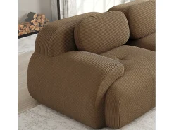 Sofá 4 lugares modular em Veludo cotelê - com 4 almofadas - 388x103x75cm - Marrom