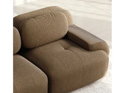 Sofá 4 lugares modular em Veludo cotelê - com 4 almofadas - 388x103x75cm - Marrom