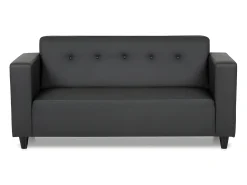 Sofá 3 lugares Preto – tecido capitonê (170 x 60 x 79 cm) - PEDRO