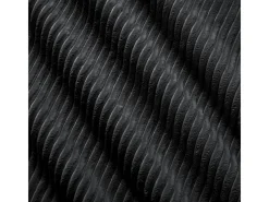 Sofá angular modular 2 lugares - de Veludo cotelê - com 2 almofadas e puff - ergonómico - 208x178x75cm - Preto