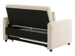 Sofá bege com suporte para telemóvel e bolso - encosto ajustável - para sala e quarto