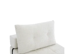 Sofá bege de 1 lugar - Sofá dobrável com encosto e almofadas - chenille
