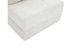 Sofá bege de 1 lugar - Sofá dobrável com encosto e almofadas - chenille