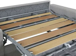 Sofá cama 3 lugares colchão de 14 cm pele sintética branca CALITO