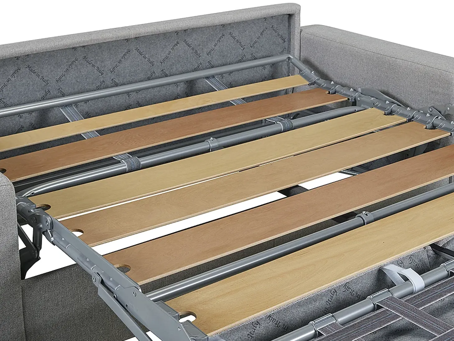 Sofá cama 3 lugares colchão de 14 cm pele sintética branca CALITO
