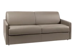 Sofá cama 4 lugares colchão de 18 cm pele sintética toupeira CALIFE