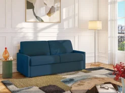 Sofá cama 3 lugares colchão de 22 cm tecido cinzento CALIFE