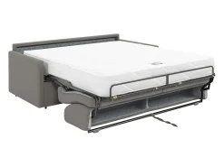 Sofá cama 4 lugares colchão de 22 cm tecido cinzento CALIFE