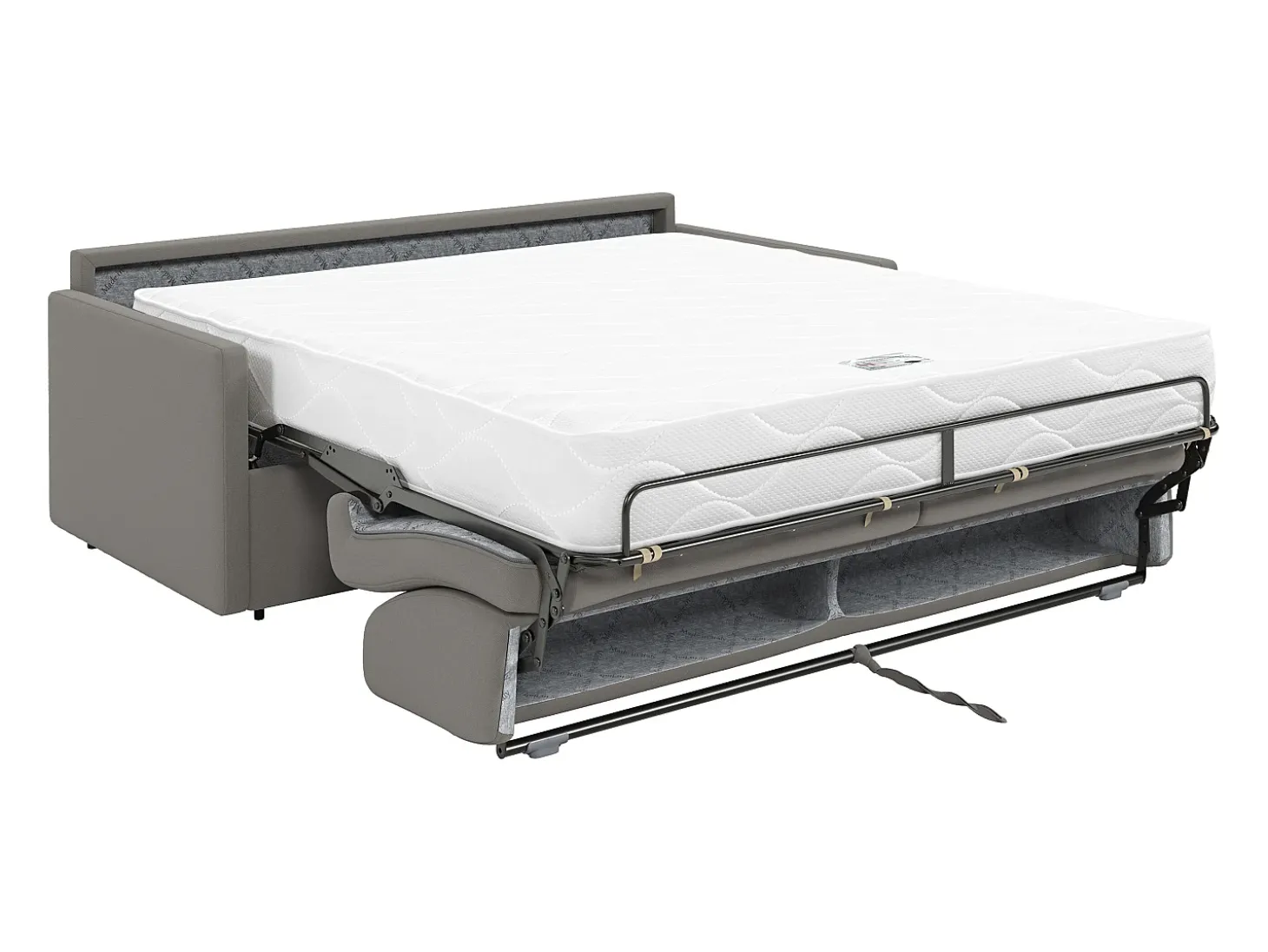 Sofá cama 4 lugares colchão de 22 cm tecido cinzento CALIFE