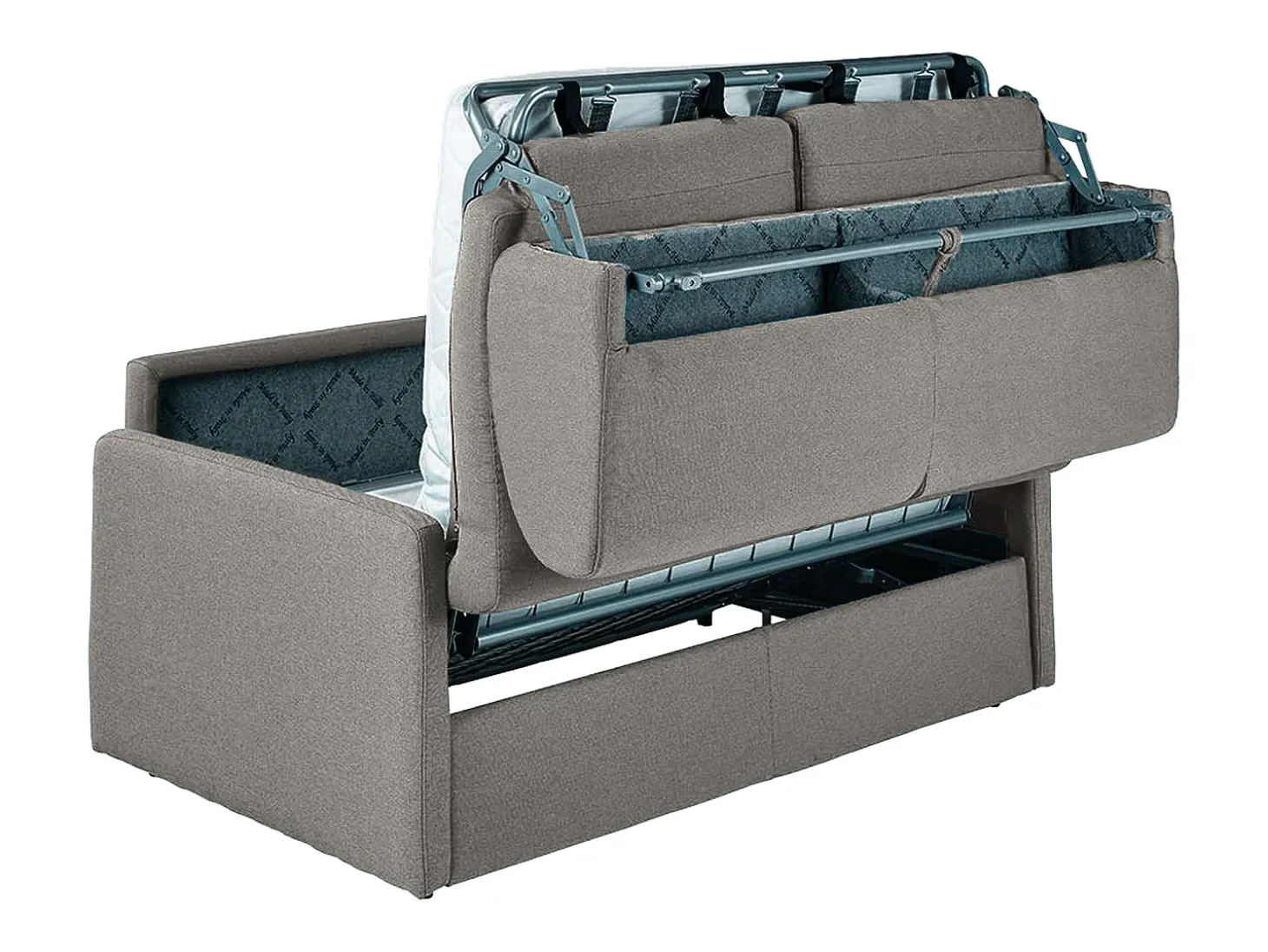 Sofá cama 4 lugares colchão de 22 cm tecido cinzento CALIFE