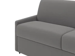 Sofá cama 4 lugares colchão de 22 cm tecido cinzento CALIFE