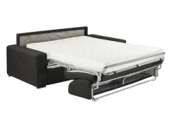 Sofá cama 3 lugares em tecido cinzento escuro colchão de 14 cm EMIR
