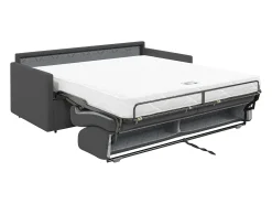 Sofá cama 3 lugares rapidamente convertível em tecido Cinza CALIFE