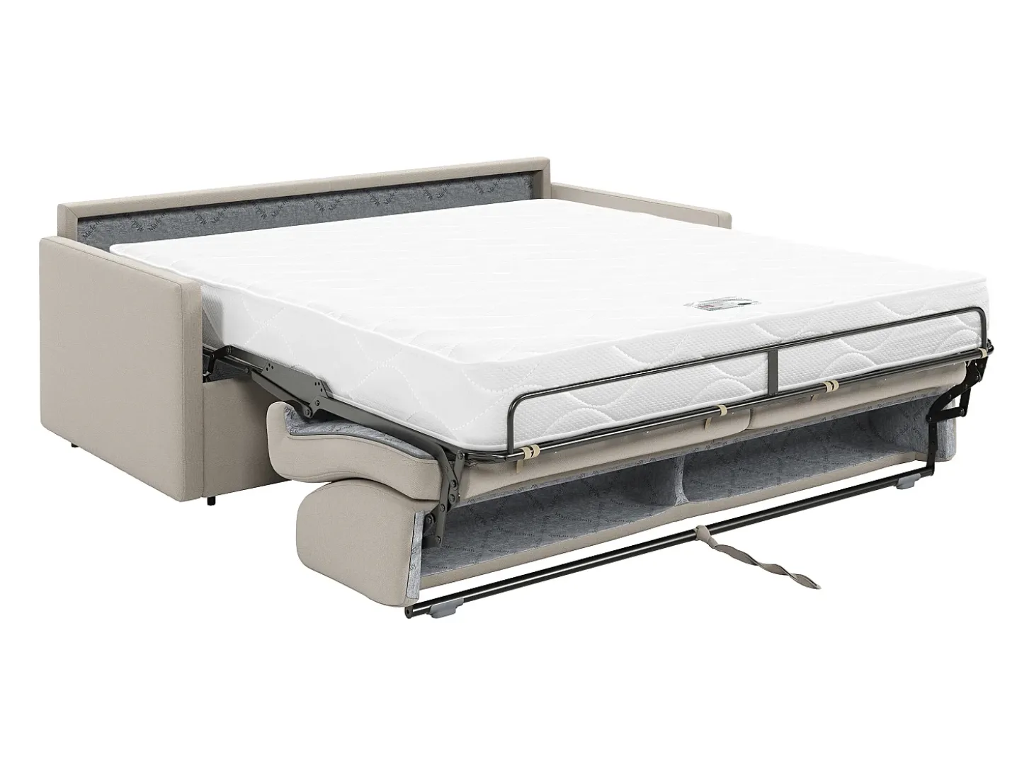 Sofá cama 2 lugares rapidamente convertível 18 cm tecido cinzento CALIFE