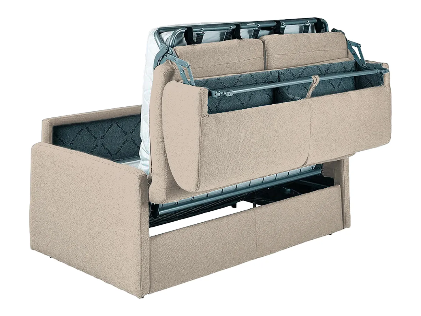 Sofá cama 2 lugares rapidamente convertível 18 cm tecido cinzento CALIFE