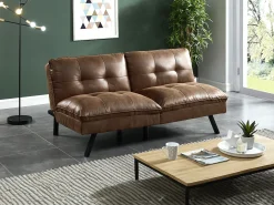 Sofá cama clic clac de 3 lugares em microfibra envelhecida PEGULA