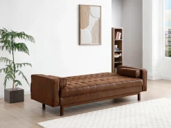 Sofá cama clic clac em microfibra cor Castanho ELEANOR