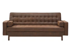 Sofá cama clic clac em microfibra cor Castanho ELEANOR