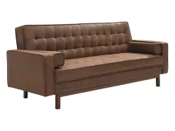 Sofá cama clic clac em microfibra cor Castanho ELEANOR