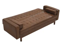 Sofá cama clic clac em microfibra cor Castanho ELEANOR