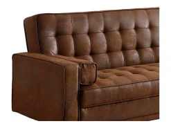 Sofá cama clic clac em microfibra cor Castanho ELEANOR