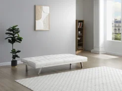 Sofá cama clic clac em pele sintética Branco - GUILLAUME