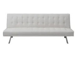 Sofá cama clic clac em pele sintética Branco - GUILLAUME